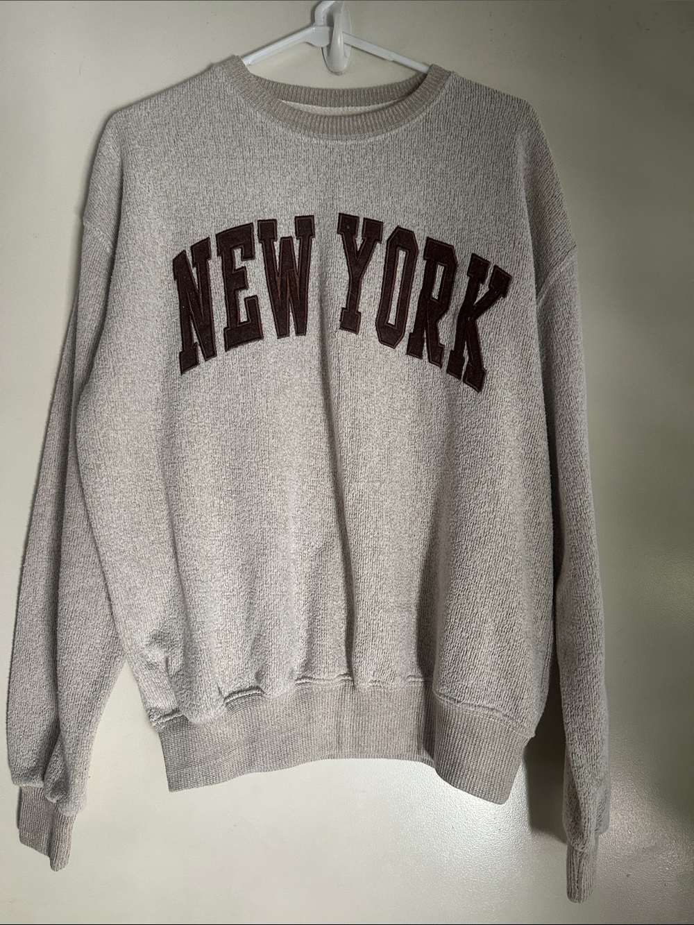 New York Logo Crewneck Sweatshirt - Light Gray Large and XL available